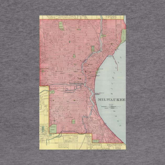 Vintage Map of Milwaukee Wisconsin (1903) by Bravuramedia